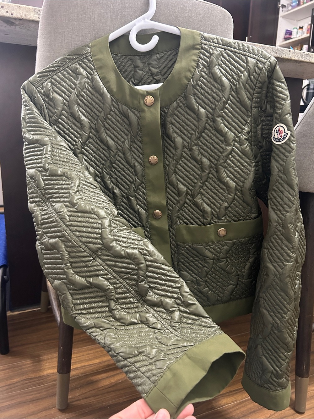 Moncler Libellule Geometric Quilted Short Down Jacket - Picture 7 of 8